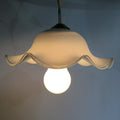 Japanese Glass Lamp Shade And Light Bulb Set Vtg White Glass JK367
