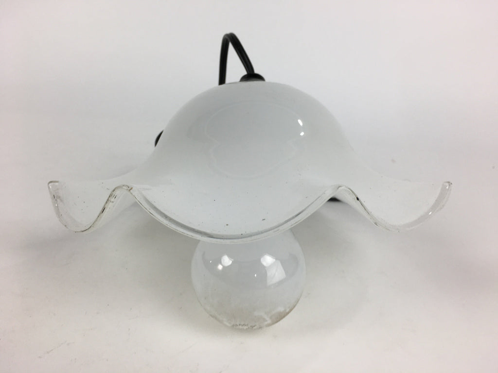 Japanese Glass Lamp Shade And Light Bulb Set Vtg White Glass JK368