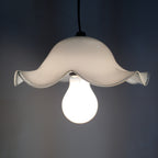 Japanese Glass Lamp Shade And Light Bulb Set Vtg White Glass JK368