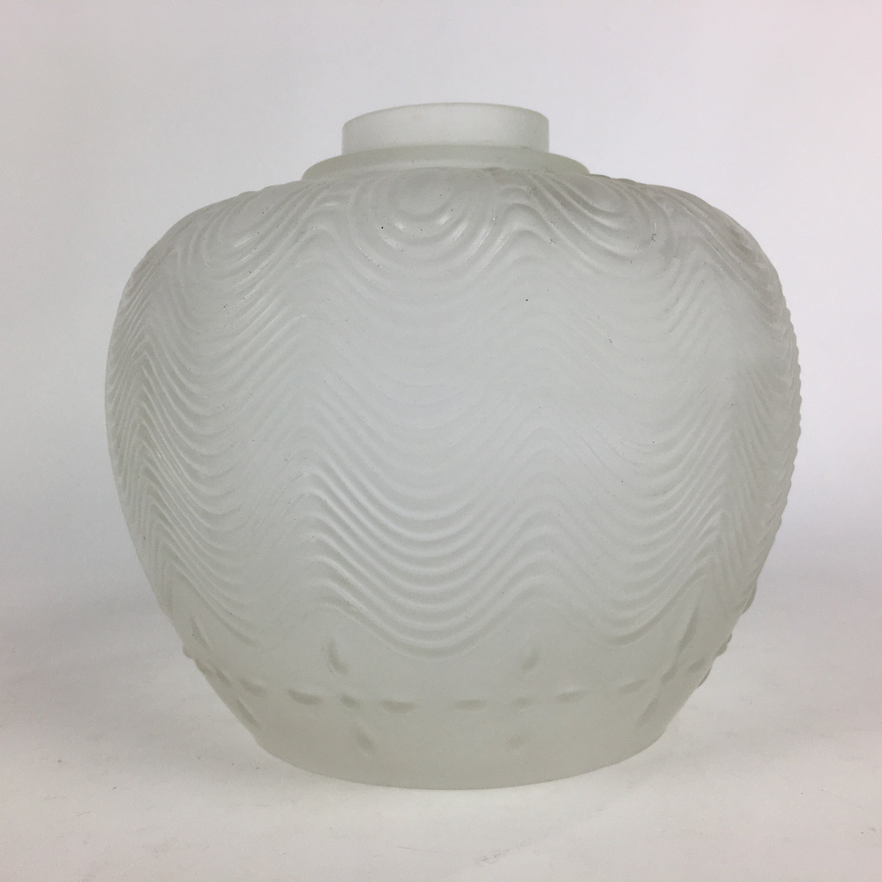 Japanese Glass Lamp Shade Vtg Bulb Cover Frosted Glass JK363
