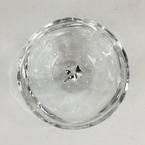 Japanese Glass Lidded Pot Vtg Apple Shape Crystal Glass Container JK348