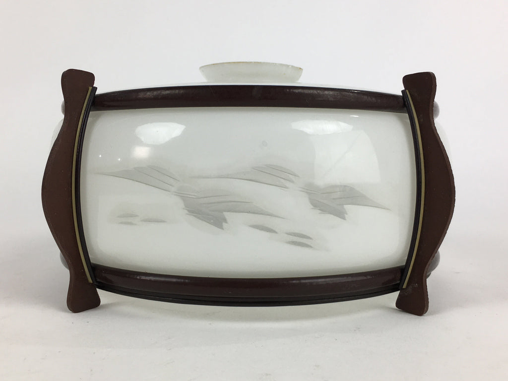 Japanese Glass Light Bulb Cover And Light Bulb Set Vtg Birds JK365