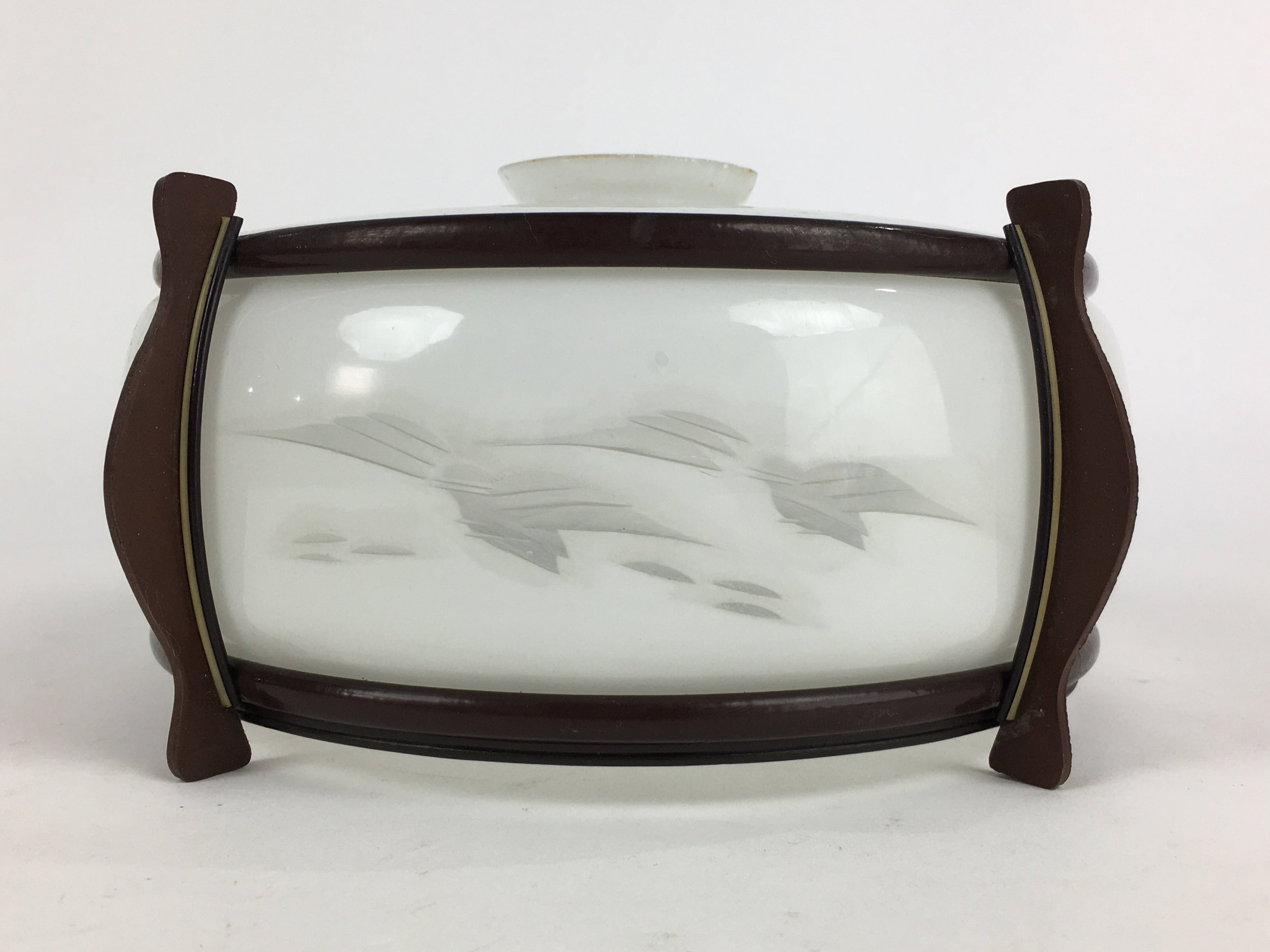 Japanese Glass Light Bulb Cover And Light Bulb Set Vtg Birds JK365