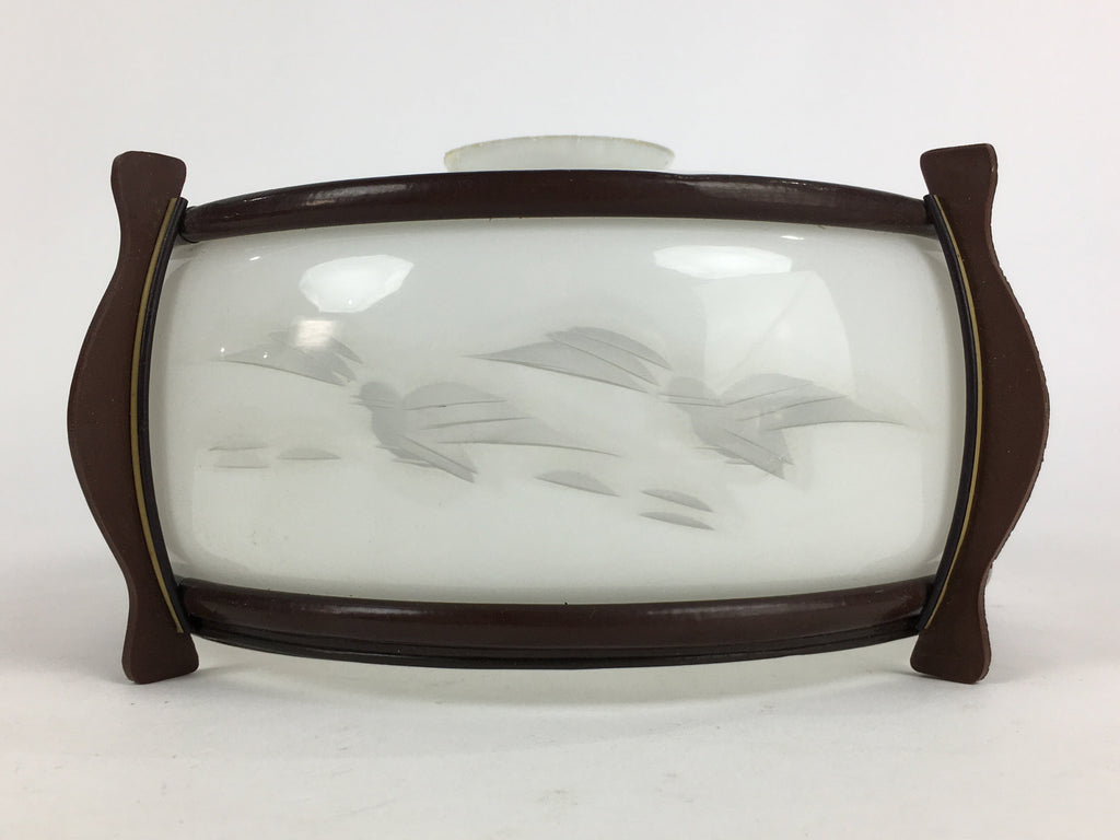 Japanese Glass Light Bulb Cover And Light Bulb Set Vtg Birds JK365