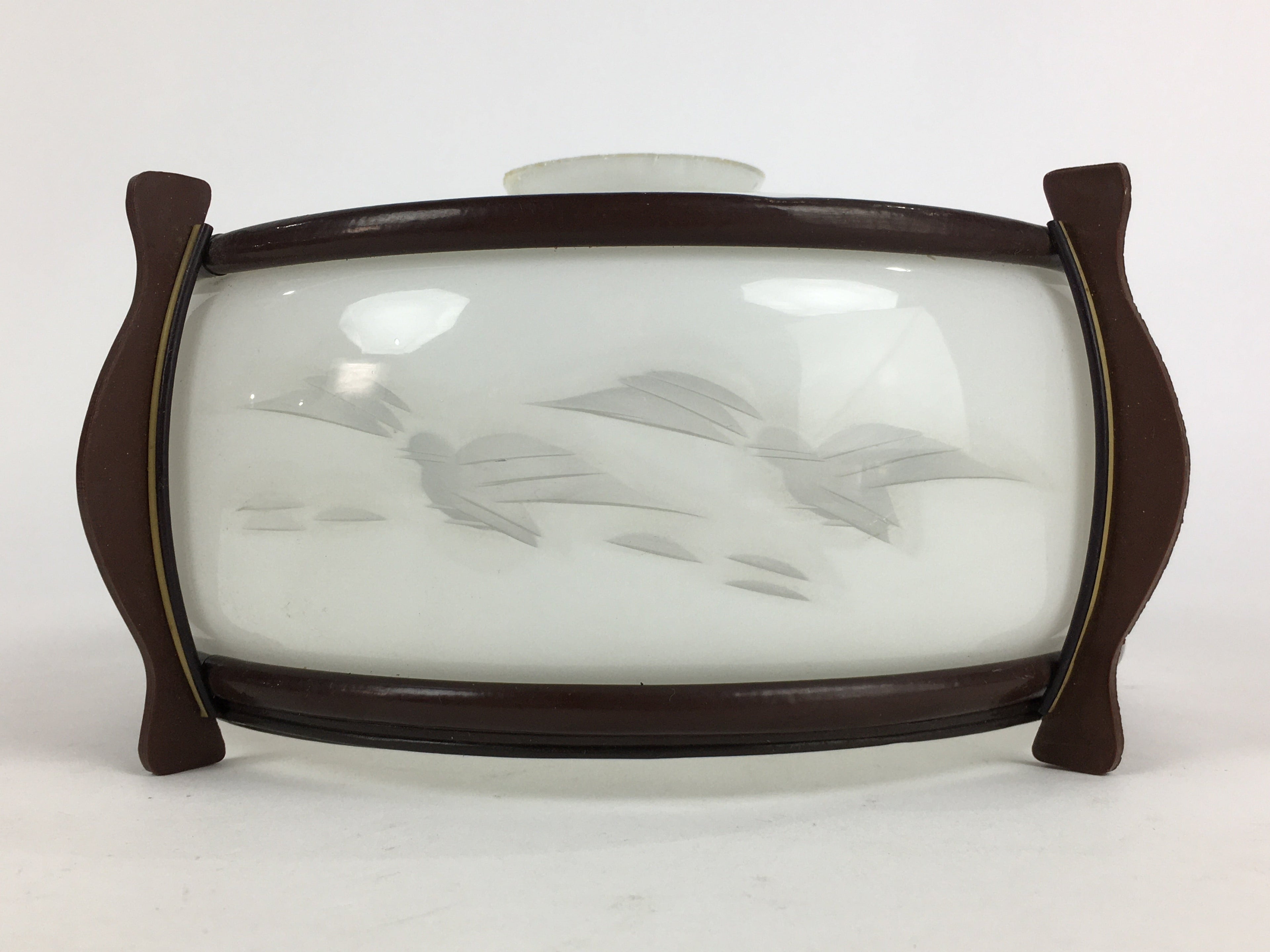 Japanese Glass Light Bulb Cover And Light Bulb Set Vtg Birds JK365