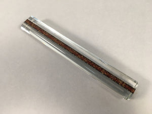 Japanese Glass Paperweight Vtg Semi-Cylindrical Stick Brown Gold JK171
