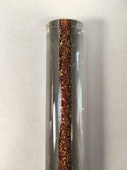 Japanese Glass Paperweight Vtg Semi-Cylindrical Stick Brown Gold JK171