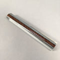 Japanese Glass Paperweight Vtg Semi-Cylindrical Stick Brown Gold JK171