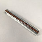 Japanese Glass Paperweight Vtg Semi-Cylindrical Stick Brown Gold JK171