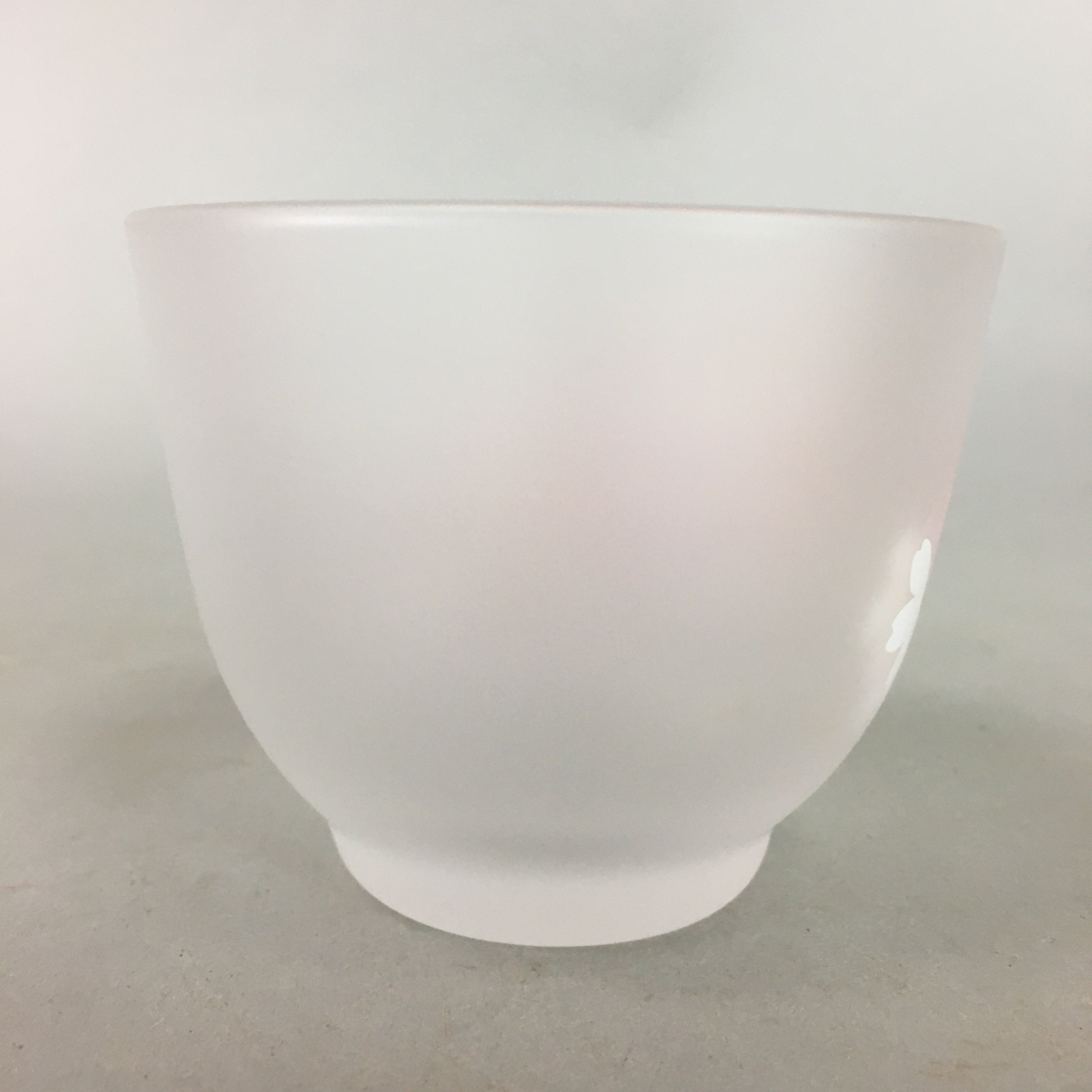 Japanese Glass Teacup Saucer Set Vtg Sakura Yunomi Coaster Cold Tea Sencha QT77