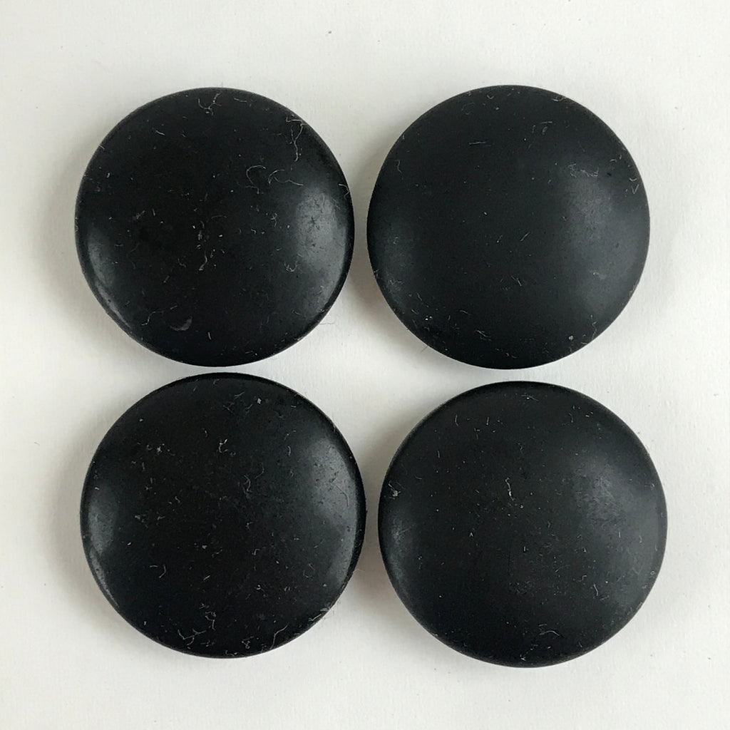 Japanese Go Stone Goishi Game Piece Set Vtg Brown Bowl Black White GO79