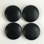 Japanese Go Stone Goishi Game Piece Set Vtg Brown Bowl Black White GO79