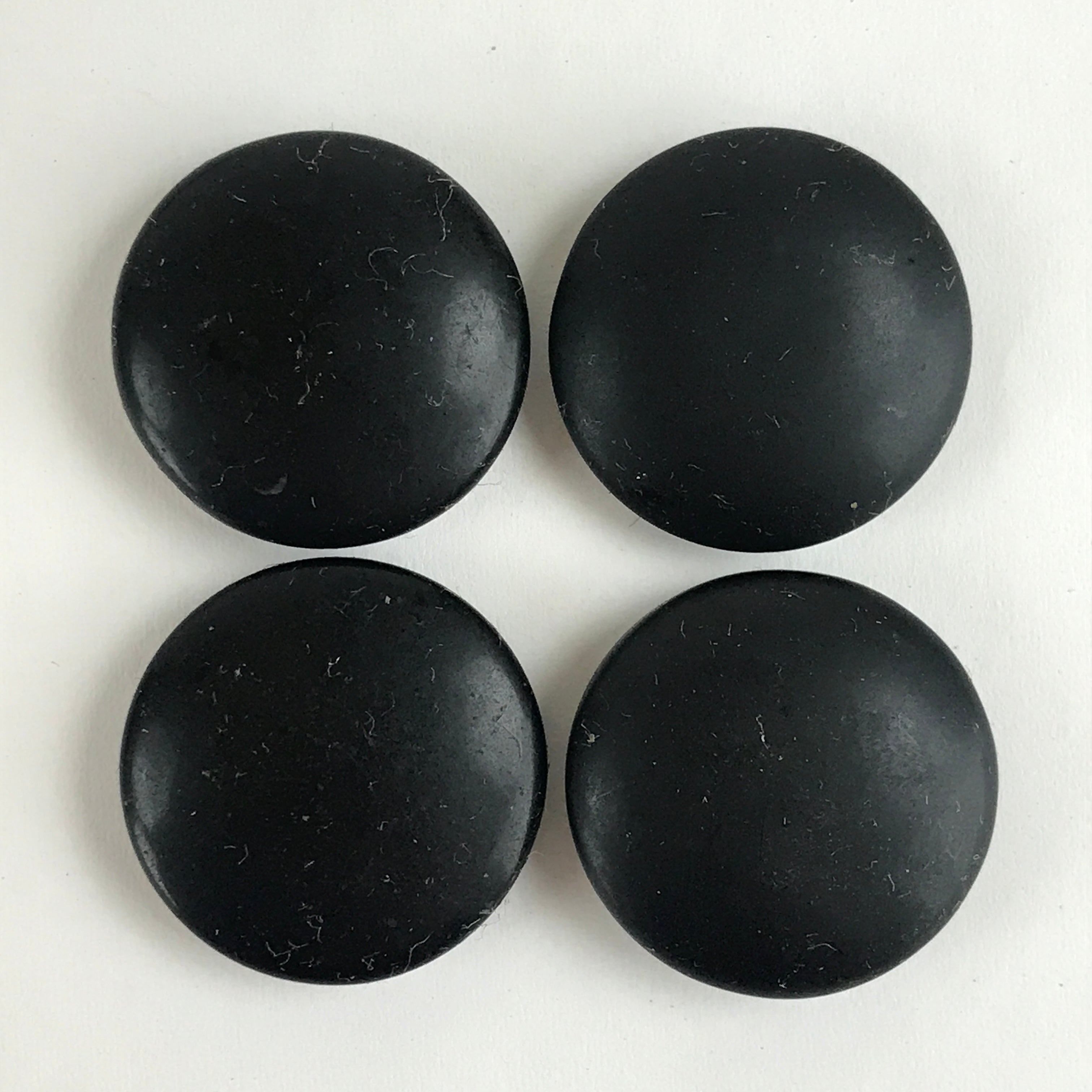 Japanese Go Stone Goishi Game Piece Set Vtg Brown Bowl Black White GO79