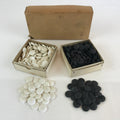 Japanese Go Stone Goishi Piece Set Vtg Traditional Game Black White GO75