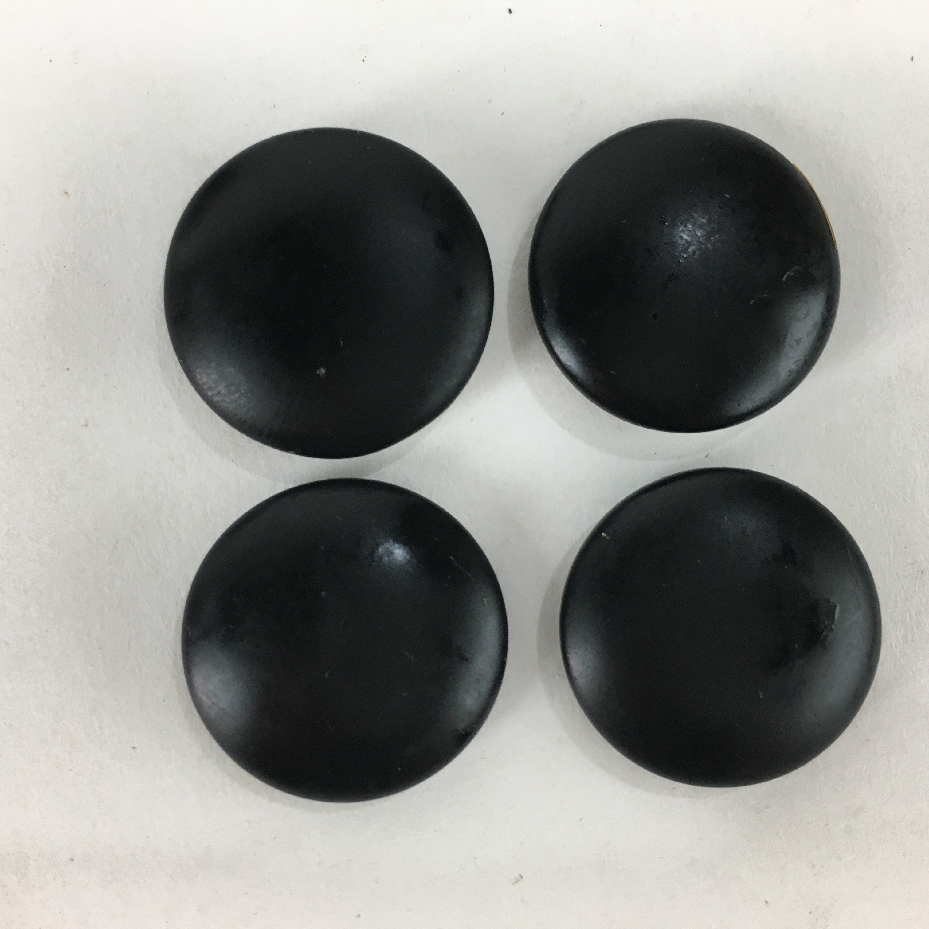 Japanese Go Stone Vtg Goishi Game Piece Set Black Bowl Black White GO65