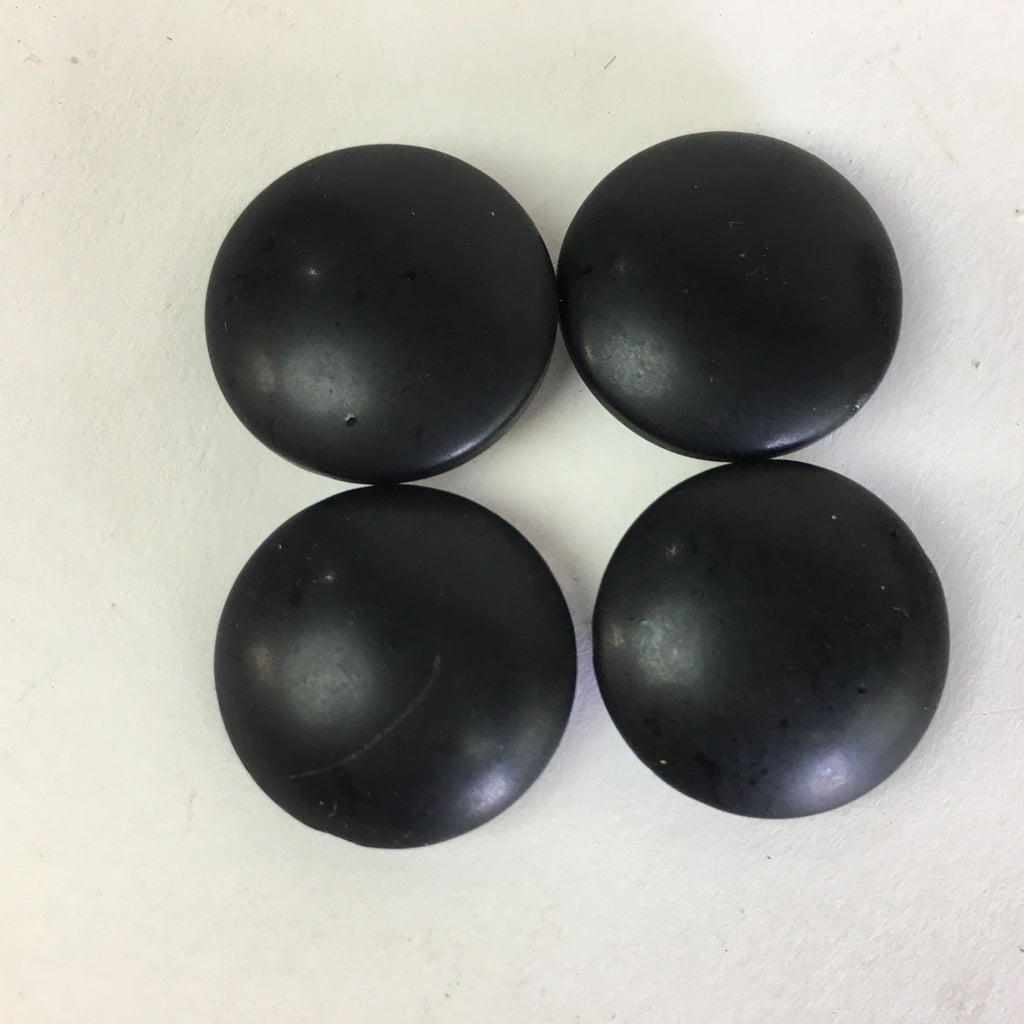 Japanese Go Stone Vtg Goishi Game Piece Set Brown Bowl Black White GO67