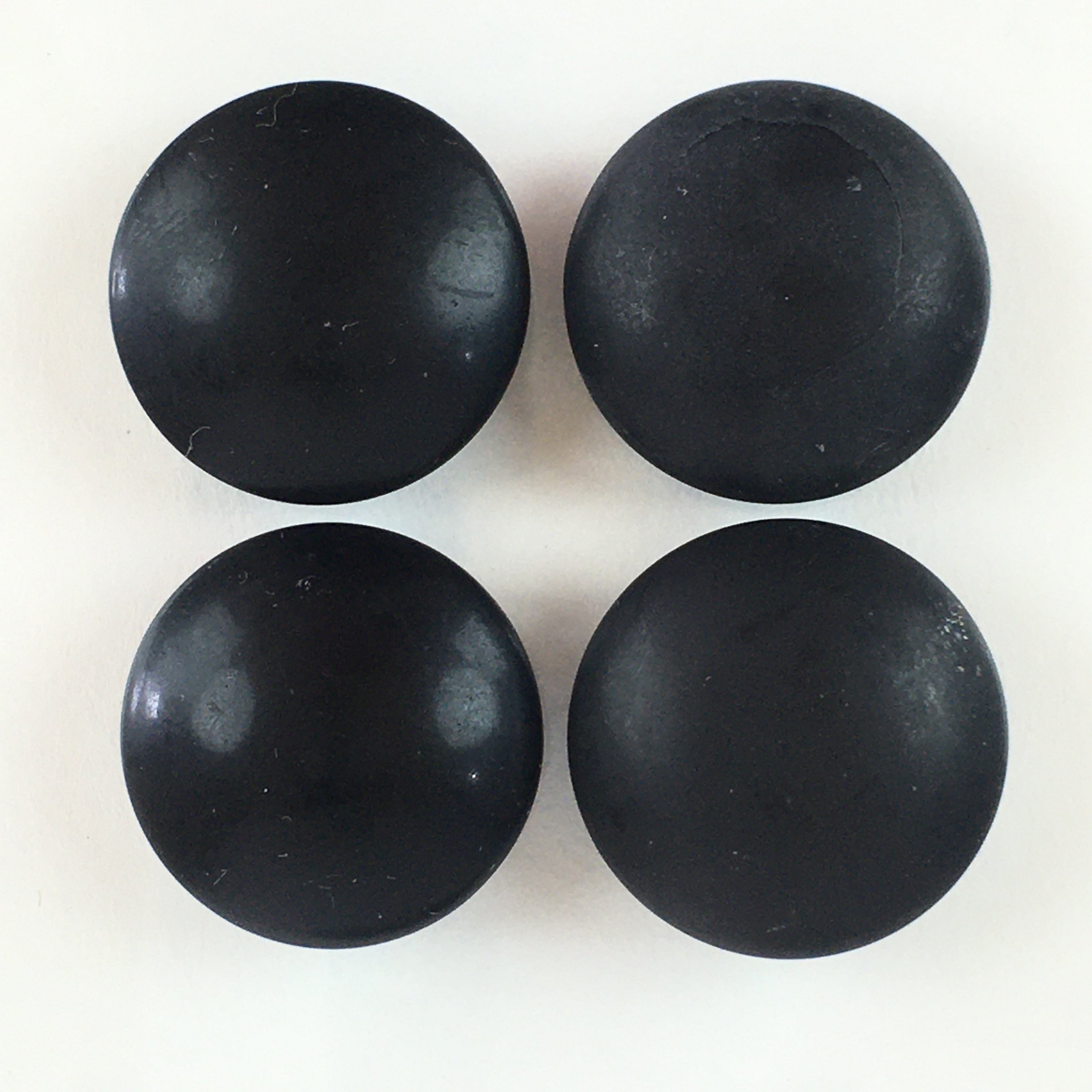 Japanese Go Stone Vtg Goishi Game Piece Set Dark Brown Bowl Black White GO70
