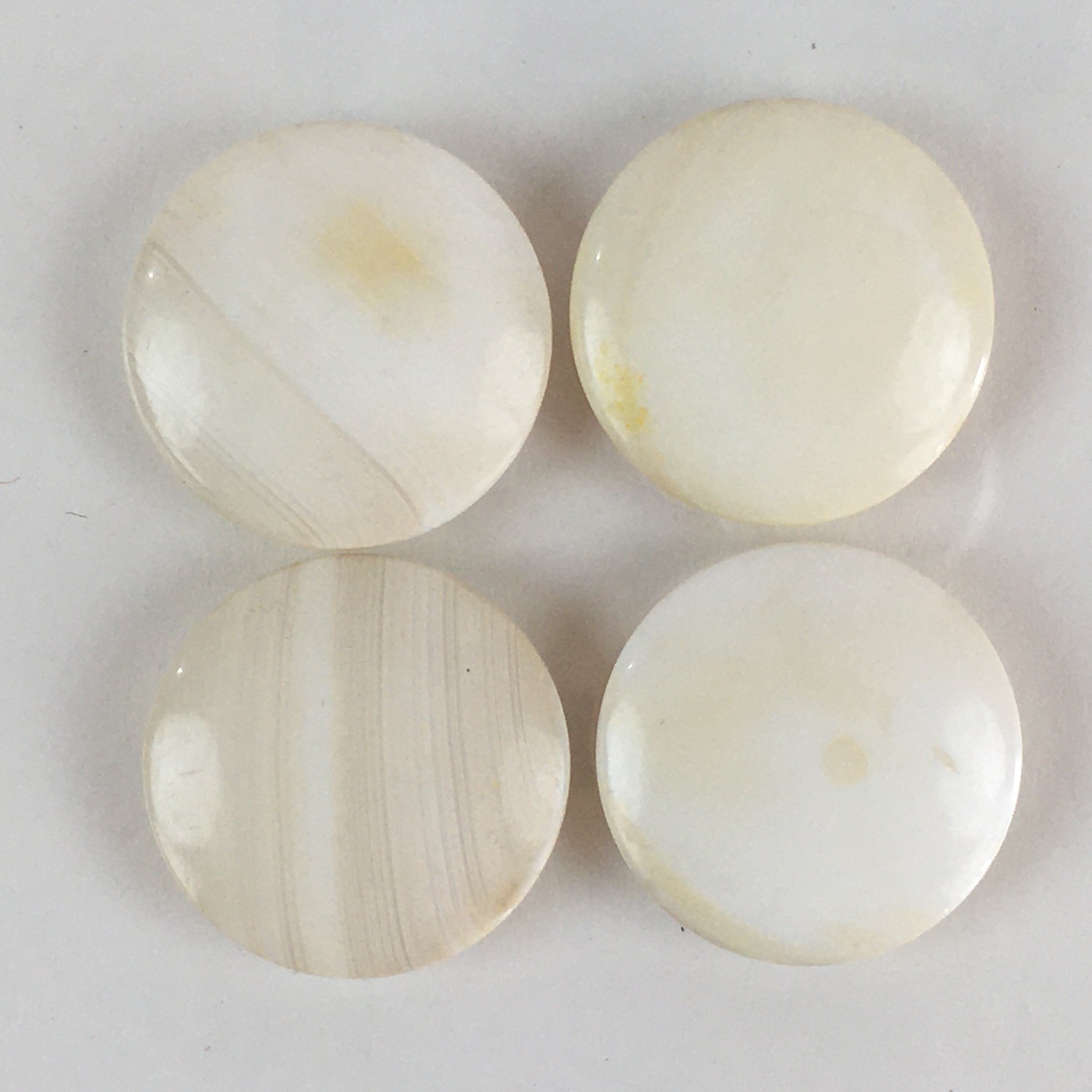 Japanese Go Stone Vtg Goishi Game Piece Set Light Brown Bowl Black Whi ...