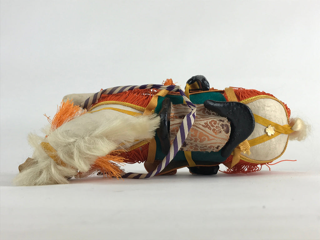 Japanese Gogatsu Ningyo Doll White Horse Vtg Boy's Day Festival Figurine ID499