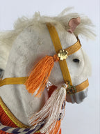 Japanese Gogatsu Ningyo Doll White Horse Vtg Boy's Day Festival Figurine ID499