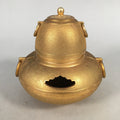 Japanese Gold Plated Metal Kettle Vtg Display Chagama Ornament Okimono BD569