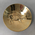 Japanese Gold Plated Sake Drinking Cup Vtg Copper Sakazuki Guinomi GU744