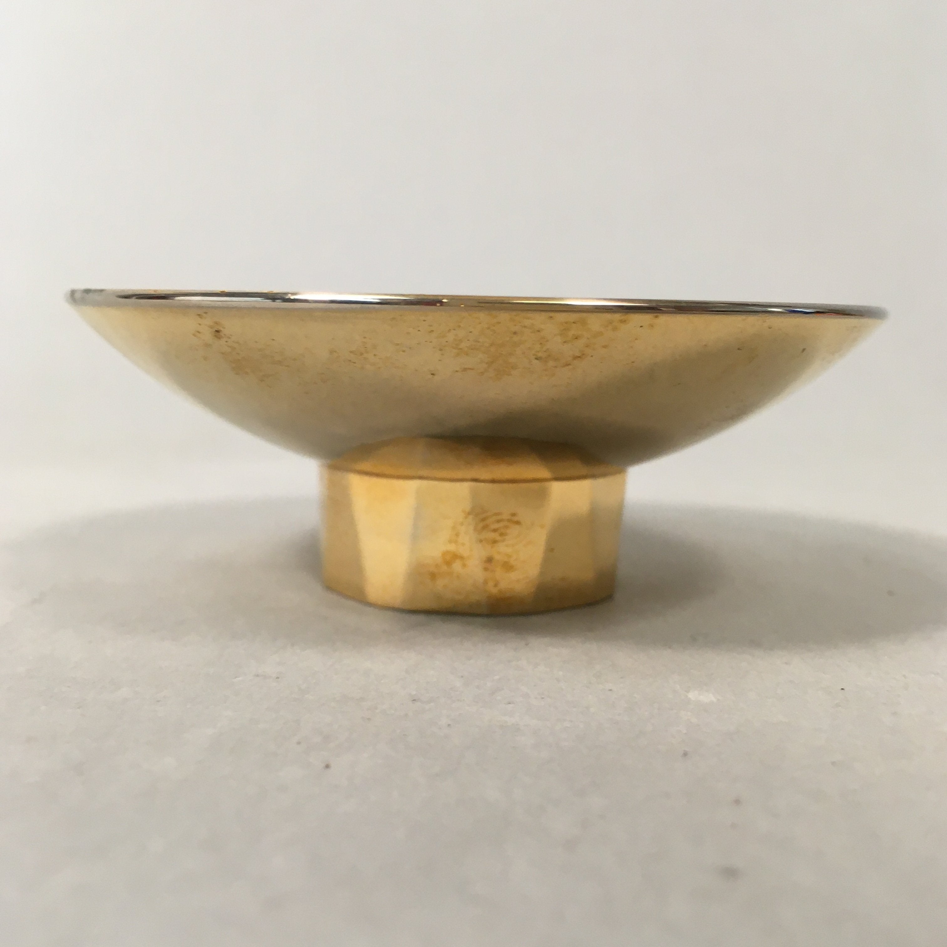 Japanese Gold Plated Sake Drinking Cup Vtg Copper Sakazuki Guinomi Horse GU746