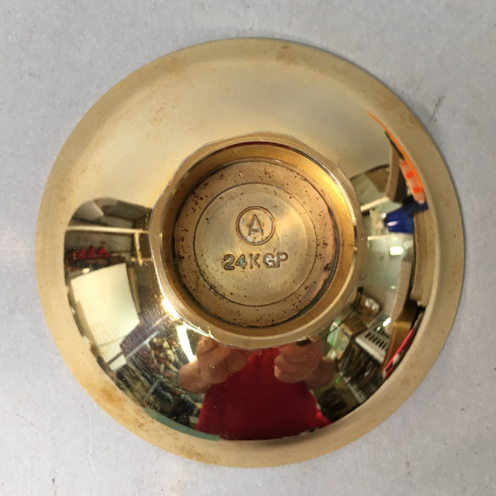 Japanese Gold Plated Sake Drinking Cup Vtg Copper Sakazuki Guinomi Horse GU746