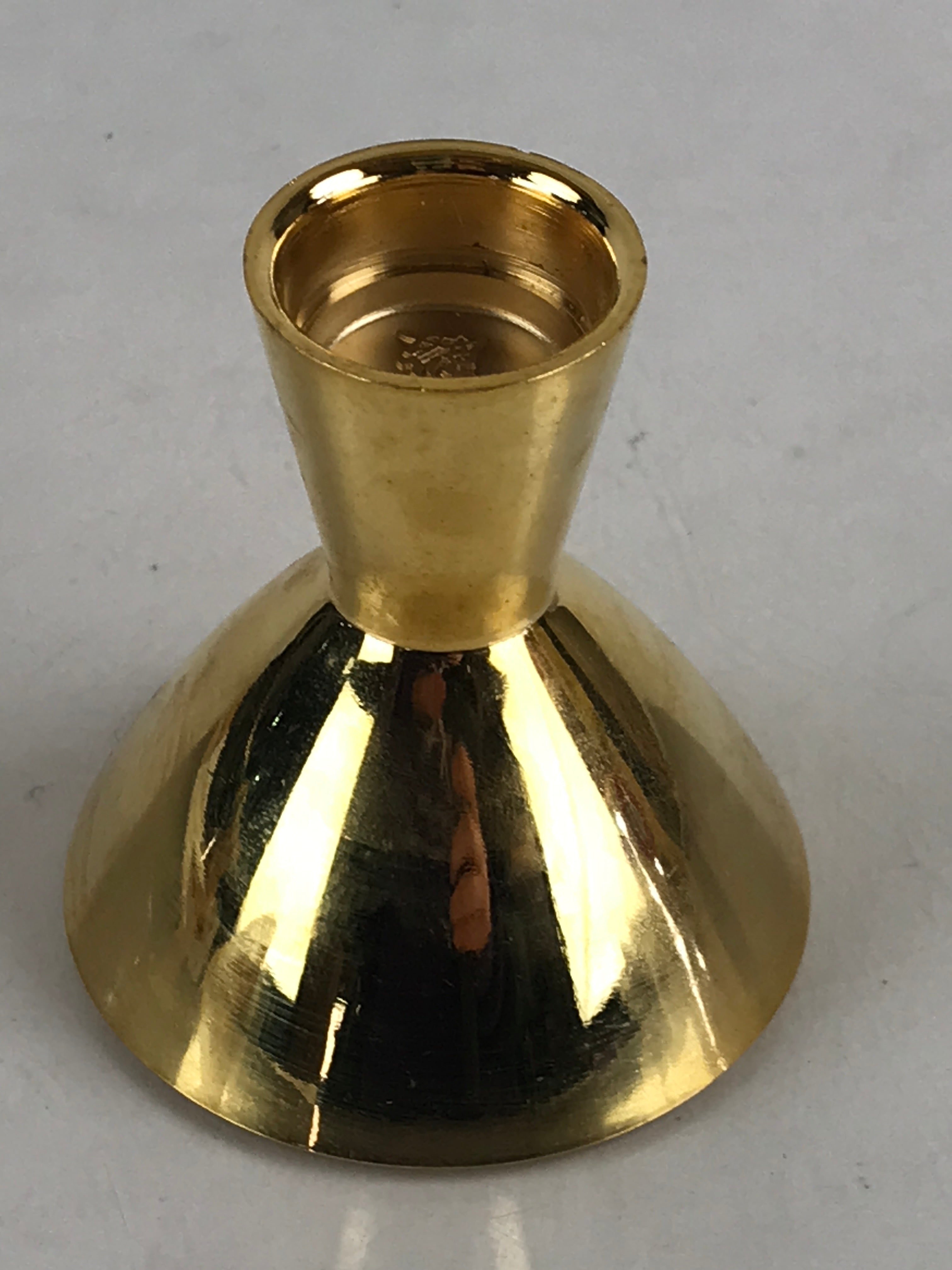 Japanese Golden Metal Sake Cup Guinomi Ochoko Sakazuki High Leg Cup Keiden G77