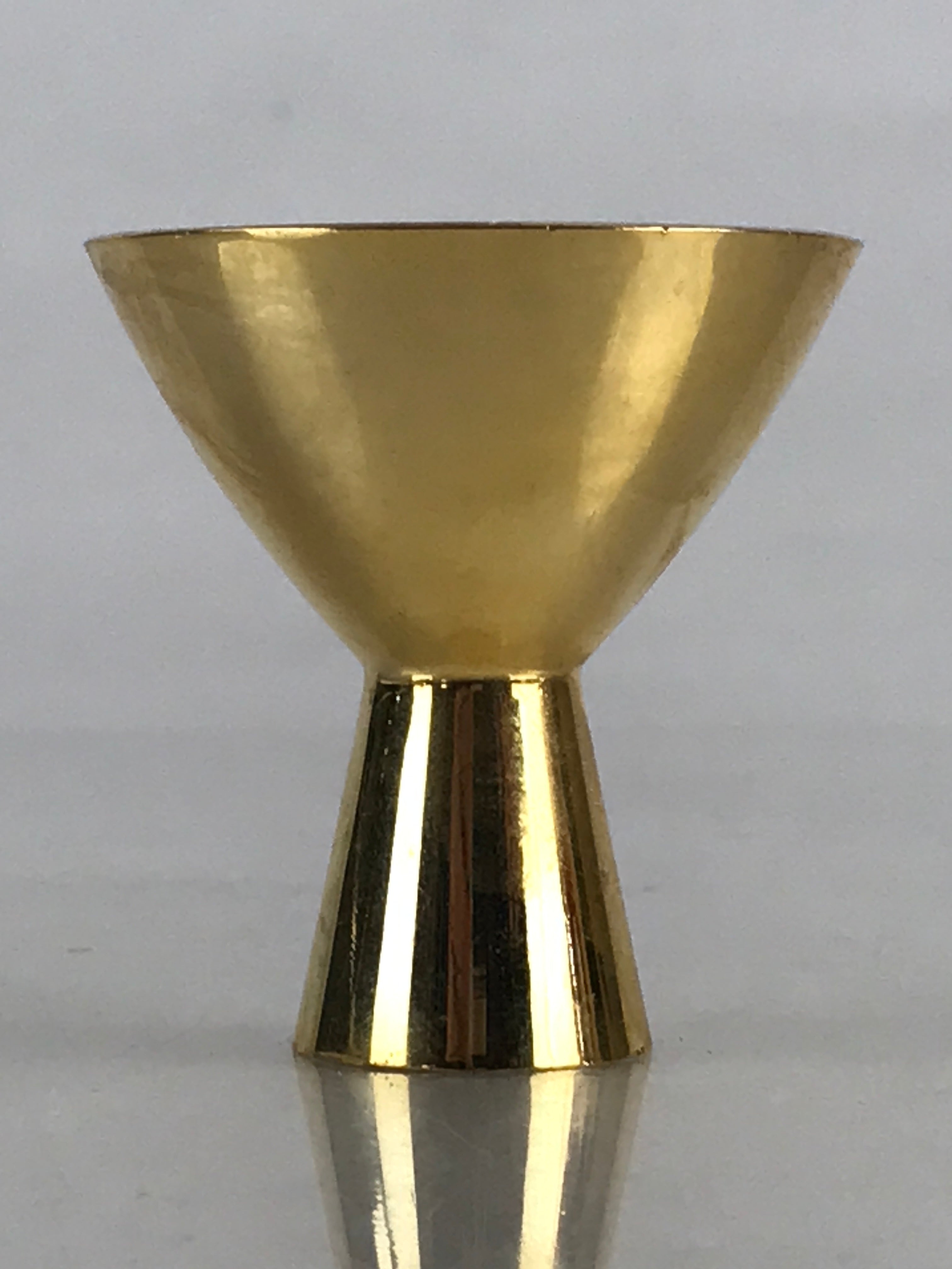 Japanese Golden Metal Sake Cup Guinomi Ochoko Sakazuki High Leg Cup Keiden G77