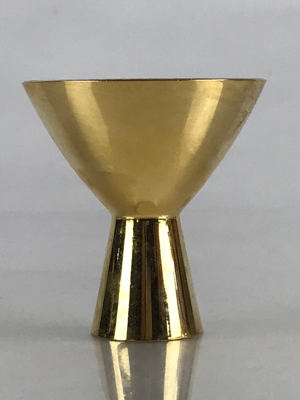 Japanese Golden Metal Sake Cup Guinomi Ochoko Sakazuki High Leg Cup Keiden G77