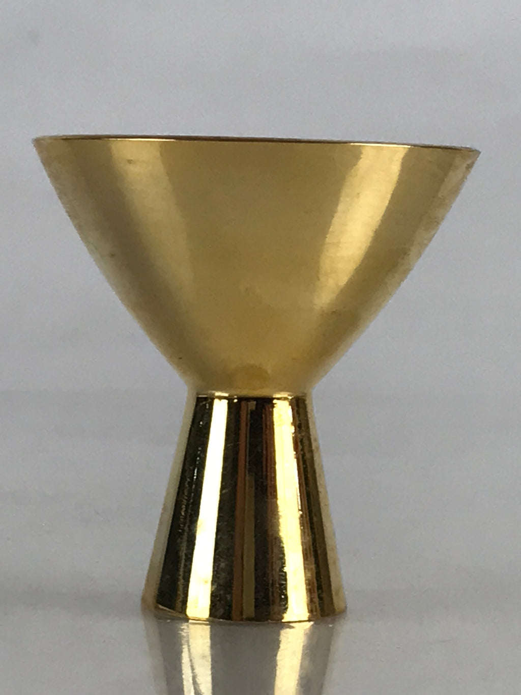 Japanese Golden Metal Sake Cup Guinomi Ochoko Sakazuki High Leg Cup Keiden G77
