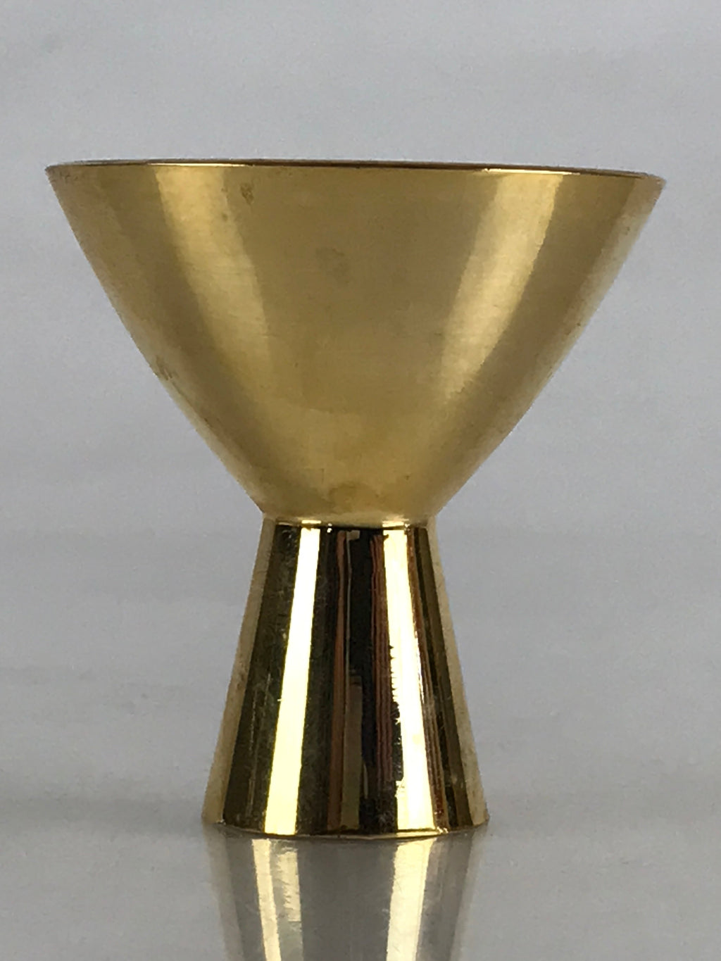 Japanese Golden Metal Sake Cup Guinomi Ochoko Sakazuki High Leg Cup Keiden G77