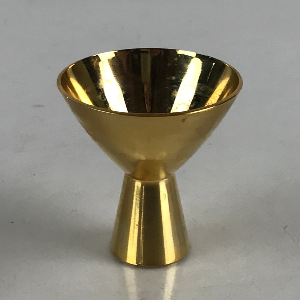 Japanese Golden Metal Sake Cup Guinomi Ochoko Sakazuki High Leg Cup Keiden G77