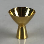 Japanese Golden Metal Sake Cup Guinomi Ochoko Sakazuki High Leg Cup Keiden G77