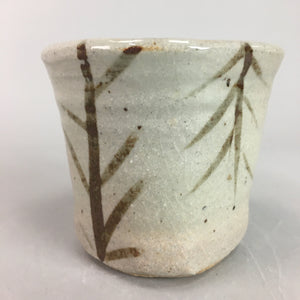 Japanese Gray Ceramic Teacup Mug Vtg Yunomi Crackle Glaze Handle Pottery PT265
