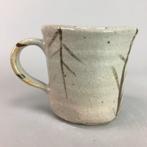 Japanese Gray Ceramic Teacup Mug Vtg Yunomi Crackle Glaze Handle Pottery PT265