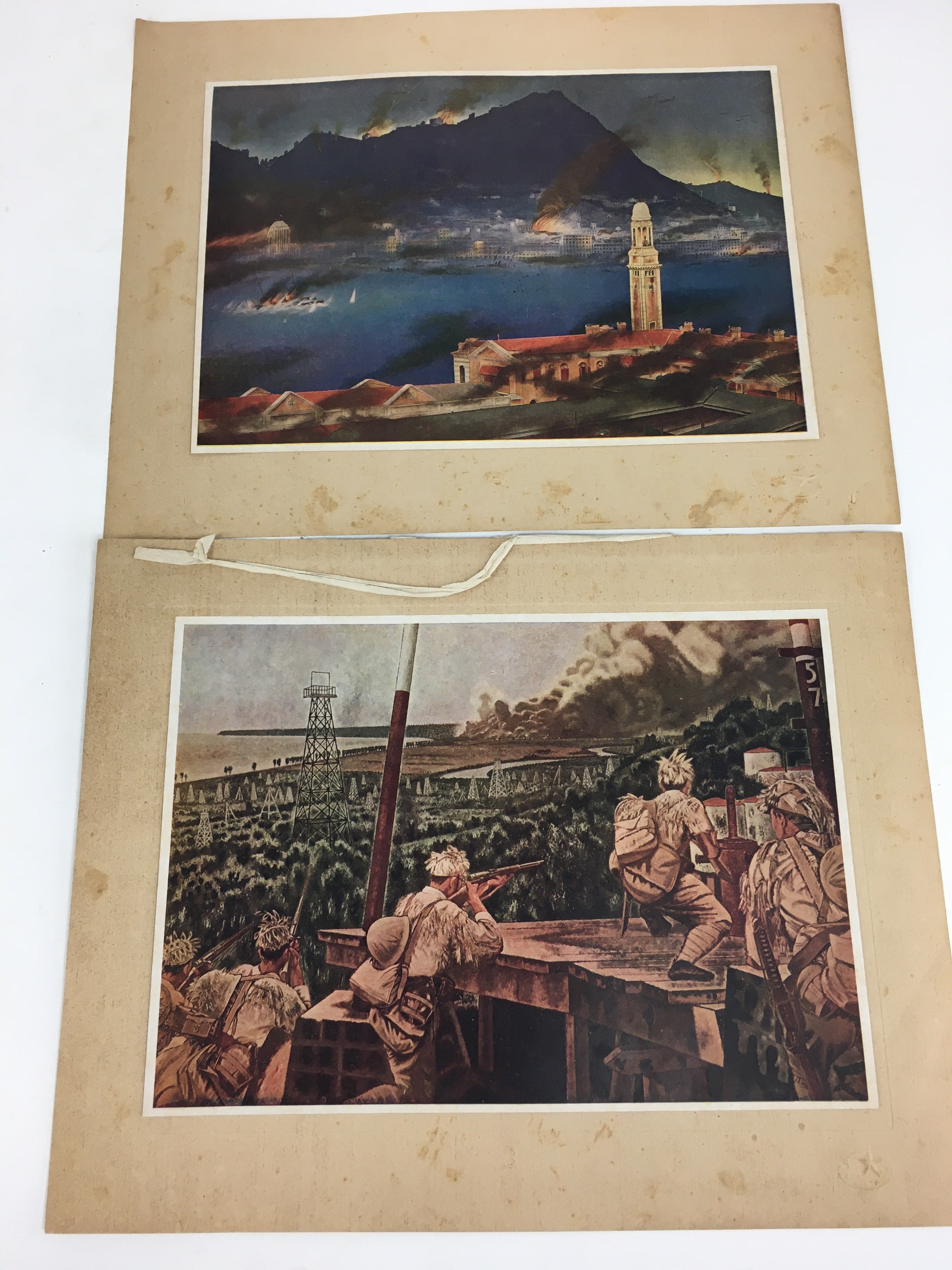 Japanese Greater East Asia War Vtg Army Operation Record Book Of Prints AB104