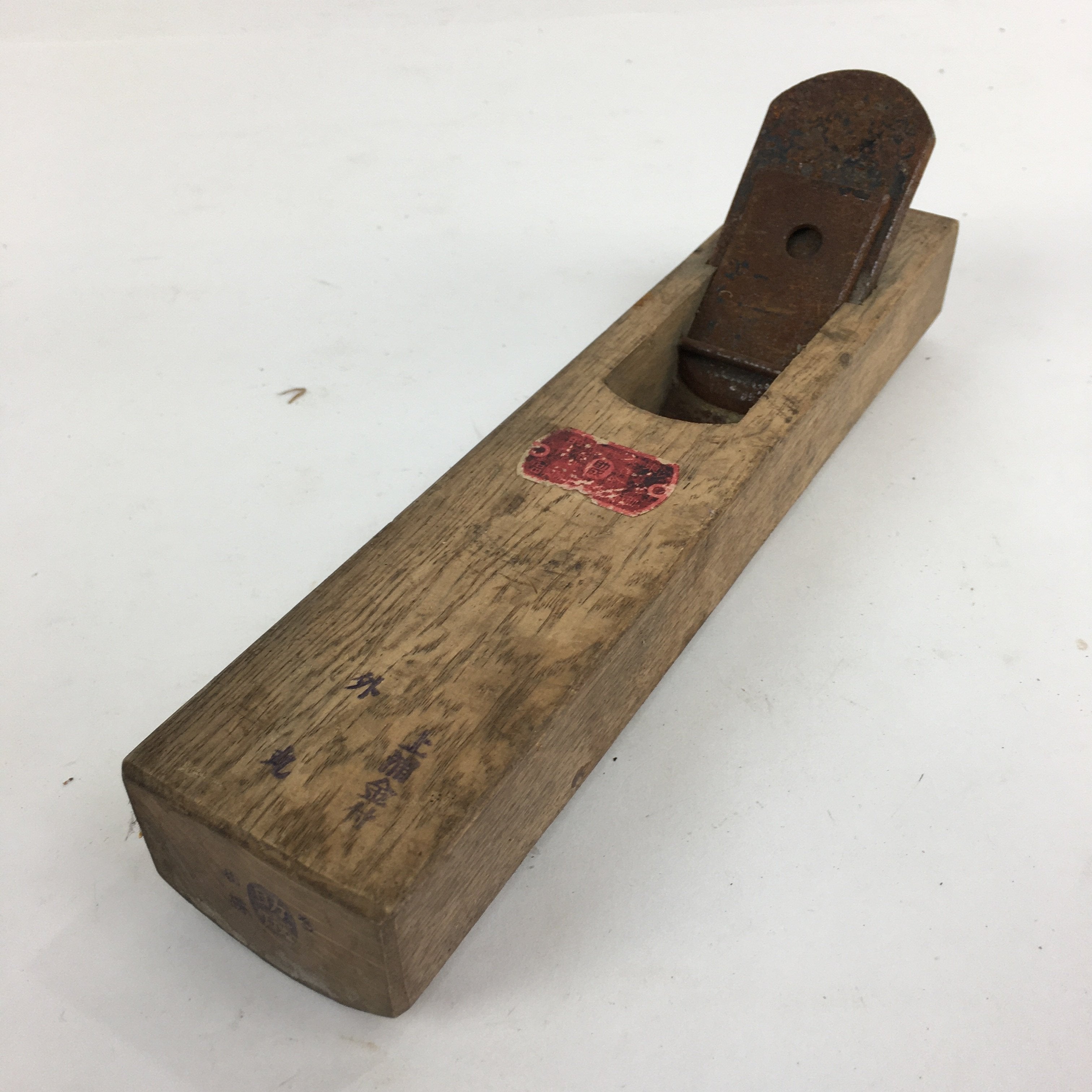 Japanese Hand Plane Men Kanna Smoothing Vtg Wood Tool 35mm Steel Blade K427