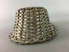 Japanese Hand Towel Basket Vtg Metal Holder Tray J798