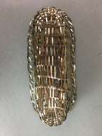 Japanese Hand Towel Basket Vtg Metal Holder Tray J798