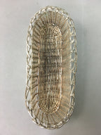 Japanese Hand Towel Basket Vtg Metal Holder Tray J798