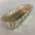 Japanese Hand Towel Basket Vtg Metal Holder Tray J798