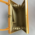 Japanese Handbag Vtg Kimono Accessory Wasou Bag Yellow Flower Design KB20