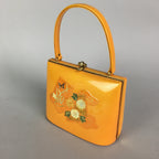 Japanese Handbag Vtg Kimono Accessory Wasou Bag Yellow Flower Design KB20