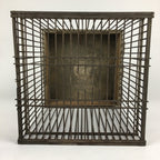 Japanese Handmade Wooden Birdcage Vtg Bamboo Torikago Brown JK262