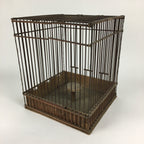 Japanese Handmade Wooden Birdcage Vtg Bamboo Torikago Brown JK262
