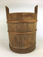 Japanese Handmade Wooden Bucket Oke Vtg Large Bucket Mizuoke JK339