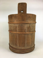 Japanese Handmade Wooden Bucket Oke Vtg Large Bucket Mizuoke JK339