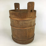 Japanese Handmade Wooden Bucket Oke Vtg Large Bucket Mizuoke JK339